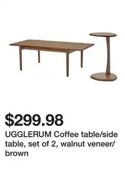 Ikea UGGLERUM Coffee table/side table, set of 2, walnut veneer/brown offer