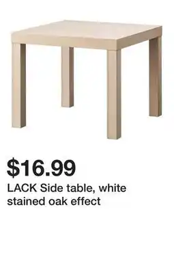 Ikea LACK Side table, white stained oak effect offer