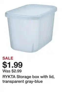 Ikea RYKTA Storage box with lid, transparent gray-blue offer