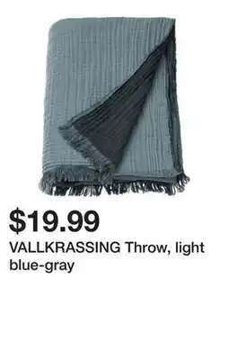 Ikea VALLKRASSING Throw, light blue-gray offer