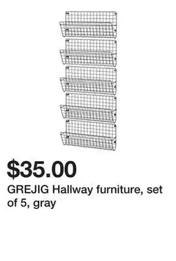Ikea GREJIG Hallway furniture, set of 5, gray offer