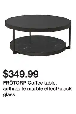 Ikea FRÖTORP Coffee table, anthracite marble effect/black glass offer