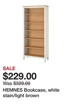Ikea HEMNES Bookcase, white stain/light brown offer