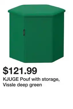 Ikea KJUGE Pouf with storage, Vissle deep green offer