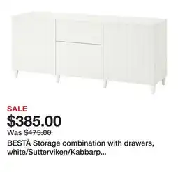 Ikea BESTÅ Storage combination with drawers, white/Sutterviken/Kabbarp white offer
