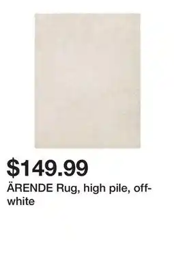 Ikea ÄRENDE Rug, high pile, off-white offer