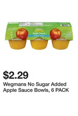 Wegmans Wegmans No Sugar Added Apple Sauce Bowls offer