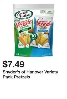 Wegmans Snyder's of Hanover Variety Pack Pretzels offer