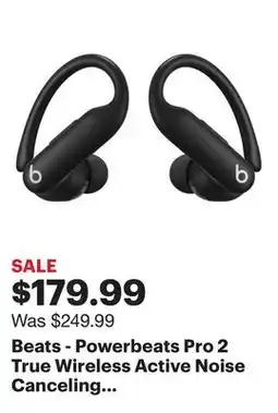 Best Buy Beats - Powerbeats Pro 2 True Wireless Active Noise Canceling Earbuds - Jet Black offer