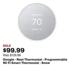 Best Buy Google - Nest Thermostat - Programmable Wi-Fi Smart Thermostat - Snow offer