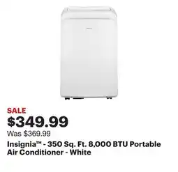 Best Buy Insignia - 350 Sq. Ft. 8,000 BTU Portable Air Conditioner - White offer