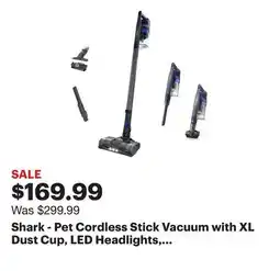 Best Buy Shark - Pet Cordless Stick Vacuum with XL Dust Cup, LED Headlights, Up to 40 min Runtime - Blue Iris offer