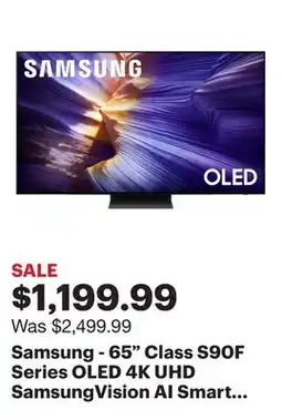 Best Buy Samsung - 65 Class S90F Series OLED 4K UHD SamsungVision AI Smart Tizen TV (2025) offer