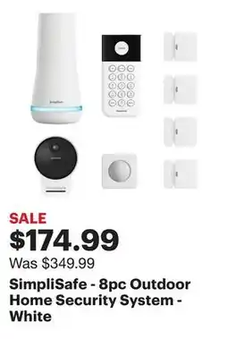 Best Buy SimpliSafe - 8pc Outdoor Home Security System - White offer