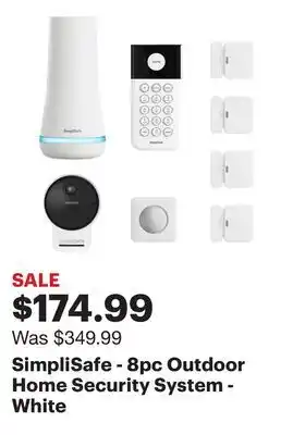 Best Buy SimpliSafe - 8pc Outdoor Home Security System - White offer