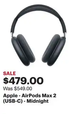 Best Buy Apple - AirPods Max 2 (USB-C) - Midnight offer