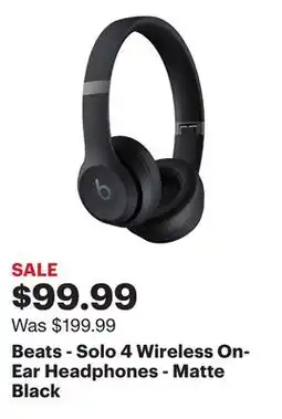 Best Buy Beats - Solo 4 Wireless On-Ear Headphones - Matte Black offer