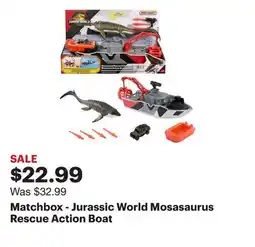 Best Buy Matchbox - Jurassic World Mosasaurus Rescue Action Boat offer