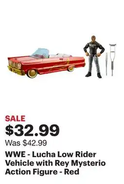 Best Buy WWE - Lucha Low Rider Vehicle with Rey Mysterio Action Figure - Red offer