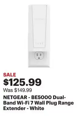 Best Buy NETGEAR - BE5000 Dual-Band Wi-Fi 7 Wall Plug Range Extender - White offer