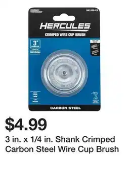 Harbor Freight Tools 3 in. x 1/4 in. Shank Crimped Carbon Steel Wire Cup Brush offer