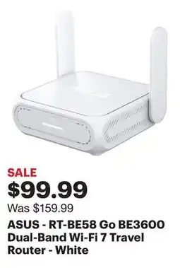 Best Buy ASUS - RT-BE58 Go BE3600 Dual-Band Wi-Fi 7 Travel Router - White offer