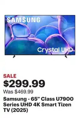 Best Buy Samsung - 65 Class U7900 Series UHD 4K Smart Tizen TV (2025) offer