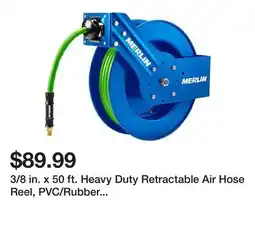 Harbor Freight Tools 3/8 in. x 50 ft. Heavy Duty Retractable Air Hose Reel, PVC/Rubber Hybrid Hose, 1/4 in. NPT Fittings offer