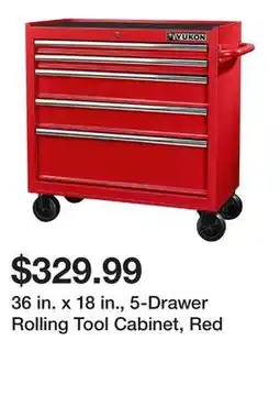 Harbor Freight Tools 36 in. x 18 in., 5-Drawer Rolling Tool Cabinet, Red offer