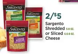 Heinen's Sargento Shredded 5-8 OZ. or Sliced Cheese 6.6-8 OZ offer
