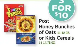 Heinen's Post Honey Bunches of Oats 11-12 OZ. or Kids Cereals 11-14.75 OZ offer
