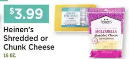 Heinen's Heinen's Shredded or Chunk Cheese offer