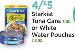 Heinen's Starkist Tuna Cans 5 OZ. or White Water Pouches 2.6 OZ offer