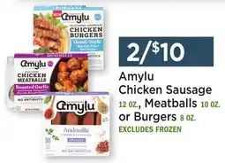 Heinen's Amylu Chicken Sausage 12 OZ., Meatballs 10 OZ. or Burgers 8 OZ offer