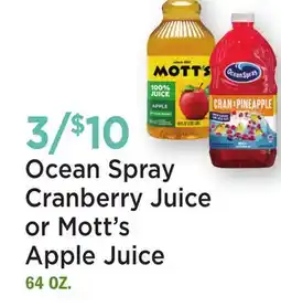 Heinen's Ocean Spray Cranberry Juice or Mott's Apple Juice offer
