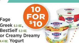 Heinen's Fage Greek 5.3 OZ, BestSelf 5.3 OZ. or Creamy Dreamy 4.4 OZ Yogurt offer