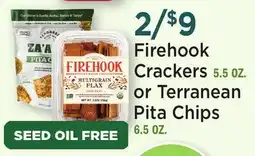 Heinen's Firehook Crackers 5.5 OZ. or Terranean Pita Chips 6.5 OZ offer