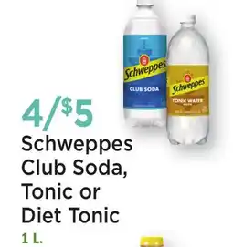 Heinen's Schweppes Club Soda, Tonic or Diet Tonic offer