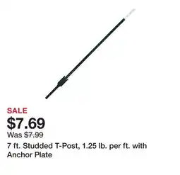 Tractor Supply Company 7 ft. Studded T-Post, 1.25 lb. per ft. with Anchor Plate offer