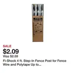 Tractor Supply Company Fi-Shock 4 ft. Step-In Fence Post for Fence Wire and Polytape Up to 2 in. W, White offer