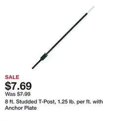 Tractor Supply Company 8 ft. Studded T-Post, 1.25 lb. per ft. with Anchor Plate offer