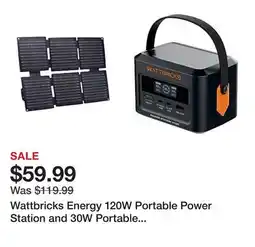 Tractor Supply Company Wattbricks Energy 120W Portable Power Station and 30W Portable Solar Panel Bundle offer
