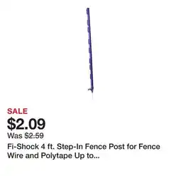 Tractor Supply Company Fi-Shock 4 ft. Step-In Fence Post for Fence Wire and Polytape Up to 2 in. W, Purple offer