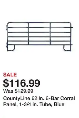 Tractor Supply Company CountyLine 62 in. 6-Bar Corral Panel, 1-3/4 in. Tube, Blue offer