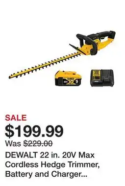 Tractor Supply Company DEWALT 22 in. 20V Max Cordless Hedge Trimmer, Battery and Charger Included offer