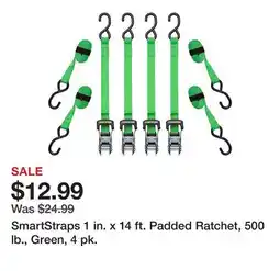 Tractor Supply Company SmartStraps 1 in. x 14 ft. Padded Ratchet, 500 lb., Green, 4 pk offer