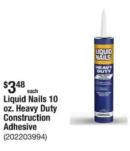 The Home Depot Liquid Nails Heavy Duty Construction Adhesive offer
