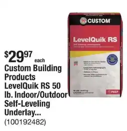 The Home Depot Custom Building Products LevelQuik RS 50 Ib. Indoor/Outdoor Self-Leveling Underlay... offer