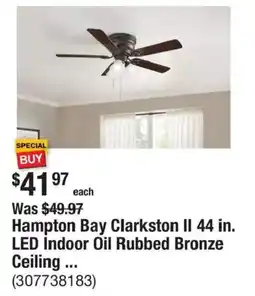 The Home Depot Hampton Bay Clarkston II 44 in. LED Indoor Oil Rubbed Bronze Ceiling ... offer