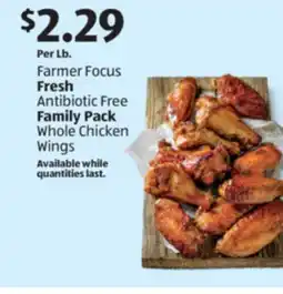 Aldi Farmer Focus Fresh Antibiotic Free Family Pack Whole Chicken Wings offer